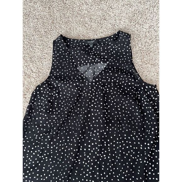 Lord and Taylor Petite polkadot a-line tank top v-neck XS - Picture 2 of 4